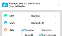 Shared folder collaboration